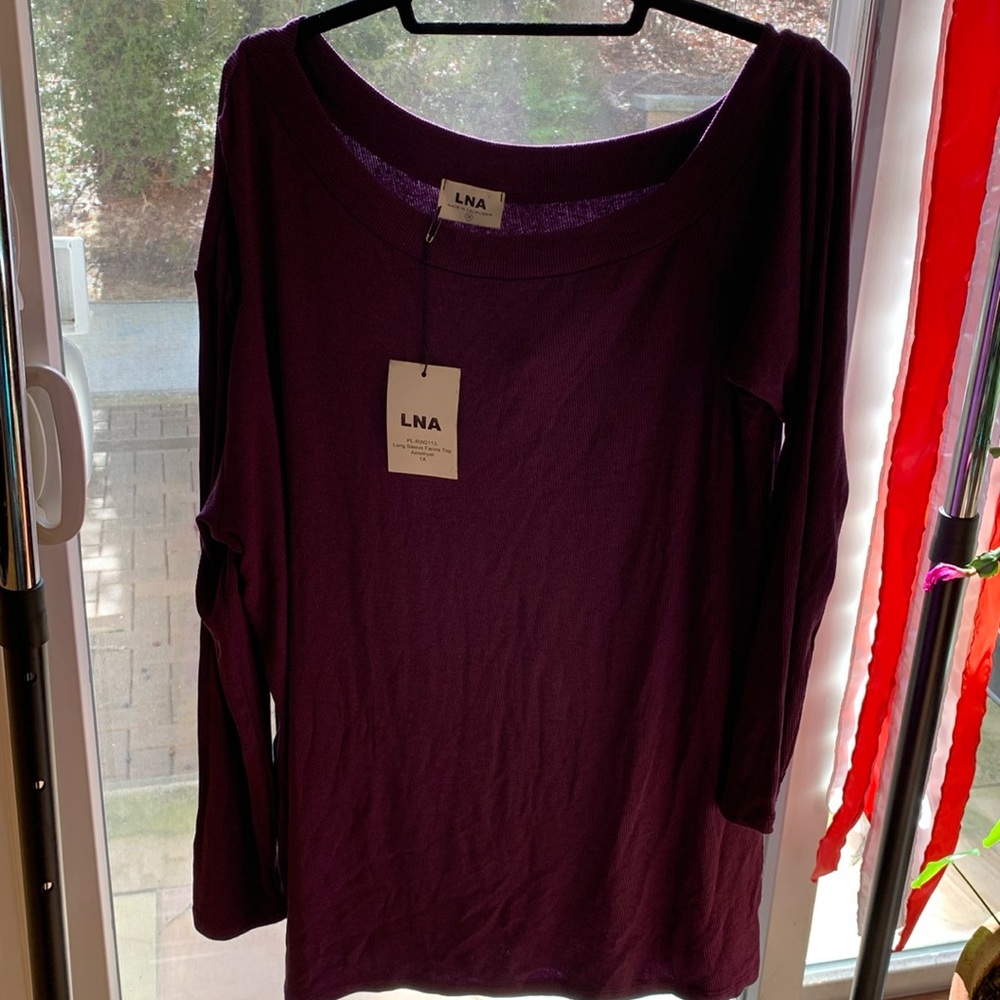 LNA Long Sleeve Top. Purple 1X